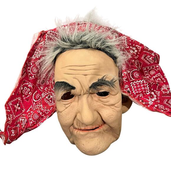 RARE Vintage 2003 Paper Magic Group Halloween Mask Scary Old Man Bandana - Picture 1 of 6